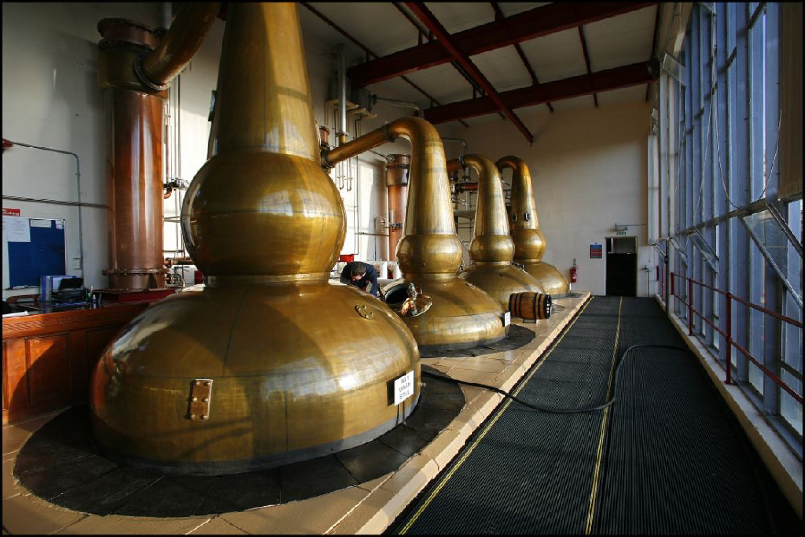Large stills used to distill Glendronach whisky.